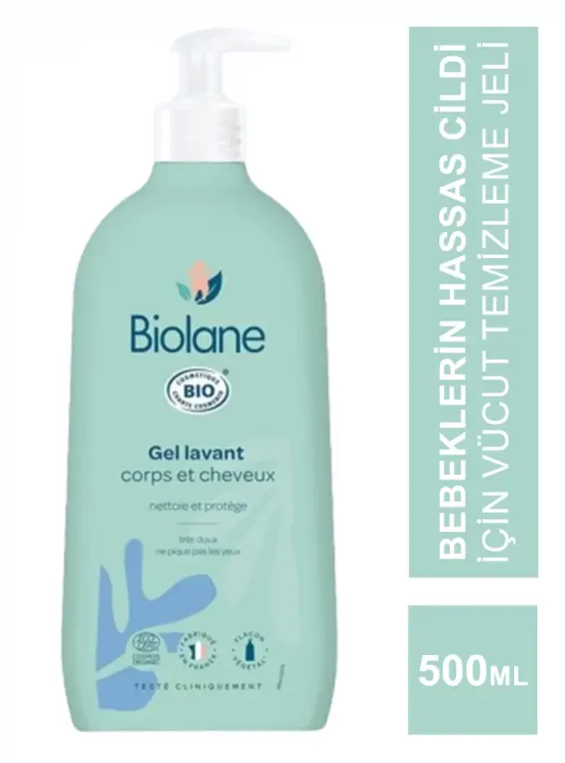 Outlet - Biolane Hair&Body Gel Lavant - Saç ve Vücut Temizleme Jeli - 500 ml - 1