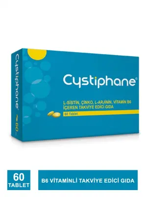 Biorga Cystiphane L-Sistin, Çinko, L-Arjinin, Vitamin B6 içeren Takviye Edici Gıda 60 Tablet - 1
