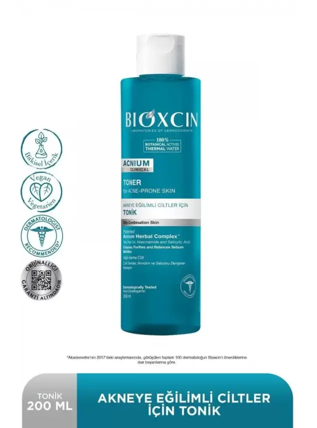 Bioxcin Acnium Akneye Eğilimli Ciltler İçin Tonik 200 ml - 1