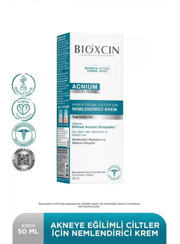 Bioxcin Acnium Sebum Dengeleyici Nemlendirici Krem 50 ml - 1