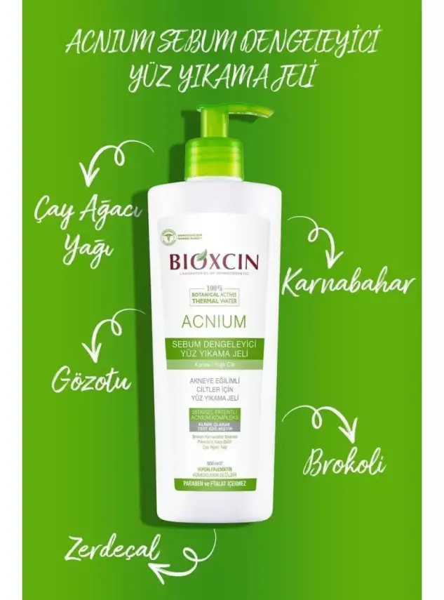 Bioxcin Acnium Sebum Dengeleyici Yüz Yıkama Jeli 500 ml - 4