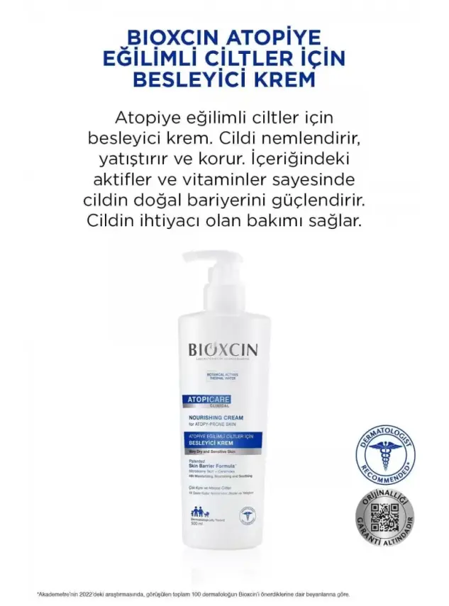 Bioxcin Atopicare Atopiye Eğilimli Ciltler İçin Besleyici Krem 500 ml - 3