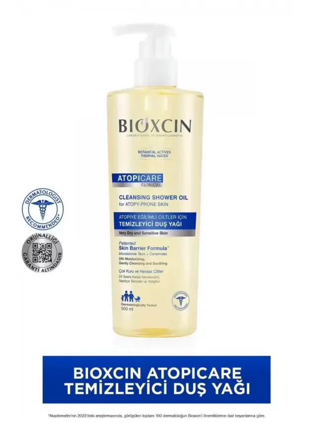 Bioxcin Atopicare Atopiye Eğilimli Ciltler İçin Temizleyici Duş Yağı 500 ml - 1