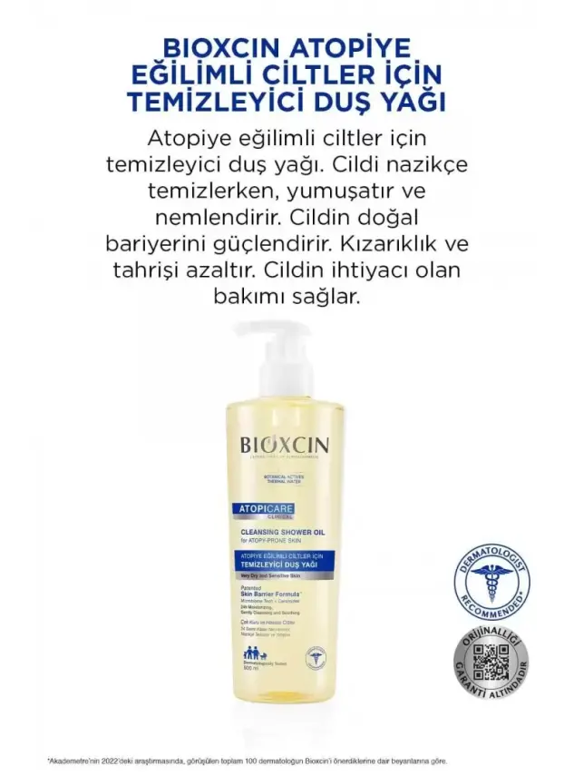 Bioxcin Atopicare Atopiye Eğilimli Ciltler İçin Temizleyici Duş Yağı 500 ml - 3