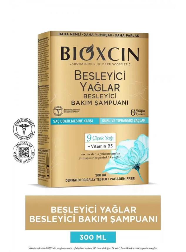 Bioxcin Besleyici Yağlar Bakım Şampuanı 300 ml - Kuru&Yıpranmış Saçlar - Bioxcin
