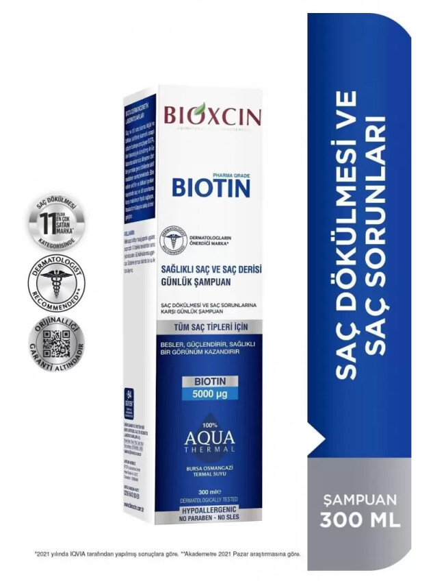 Bioxcin Biotin Şampuan 300 ml | Tüm Saç Tipleri - Bioxcin