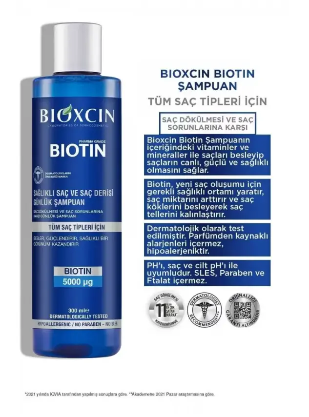 Bioxcin Biotin Şampuan 300 ml | Tüm Saç Tipleri - 2