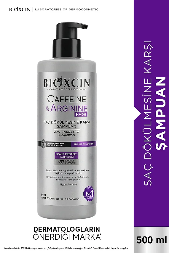 Bioxcin Caffeine & Arginine Şampuan 500 ml – Saç Dökülmesine Karşı Şampuan - 1