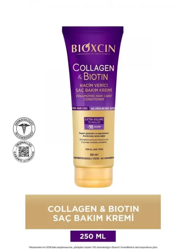 Bioxcin Collagen & Biotin Hacim Veren Saç Bakım Kremi 250ml - 1
