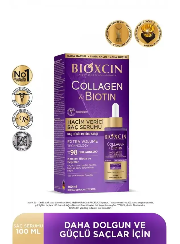 Bioxcin Collagen & Biotin Hacim Veren Saç Serumu 100ml - 1