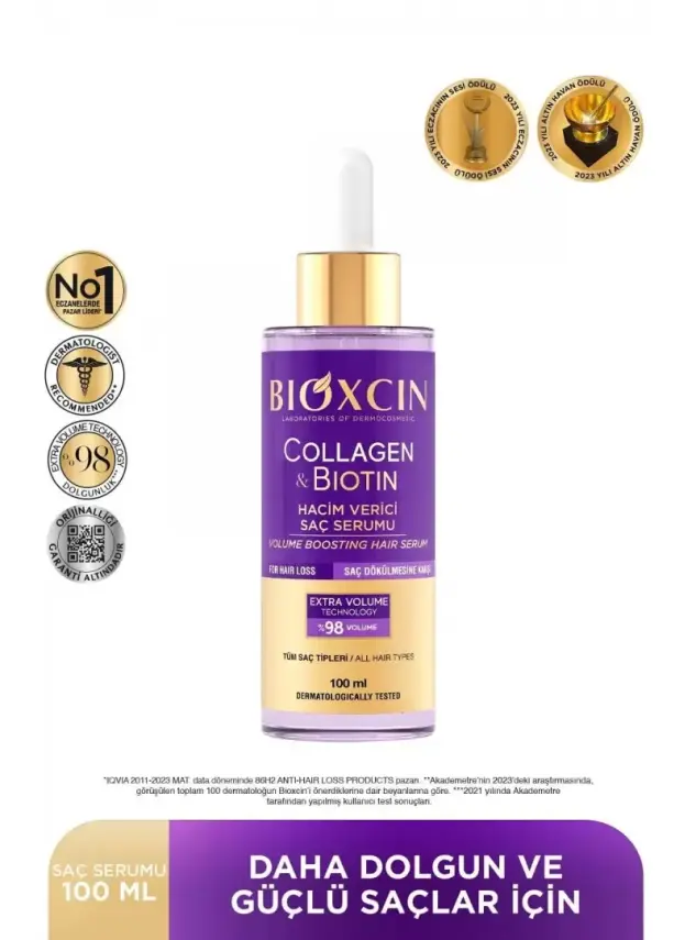 Bioxcin Collagen & Biotin Hacim Veren Saç Serumu 100ml - 2