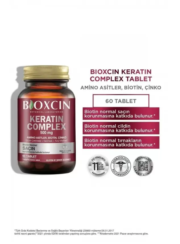 Outlet - Bioxcin Forte Keratin Complex Tablet Takviye Edici Gıda 60 Tablet - 3