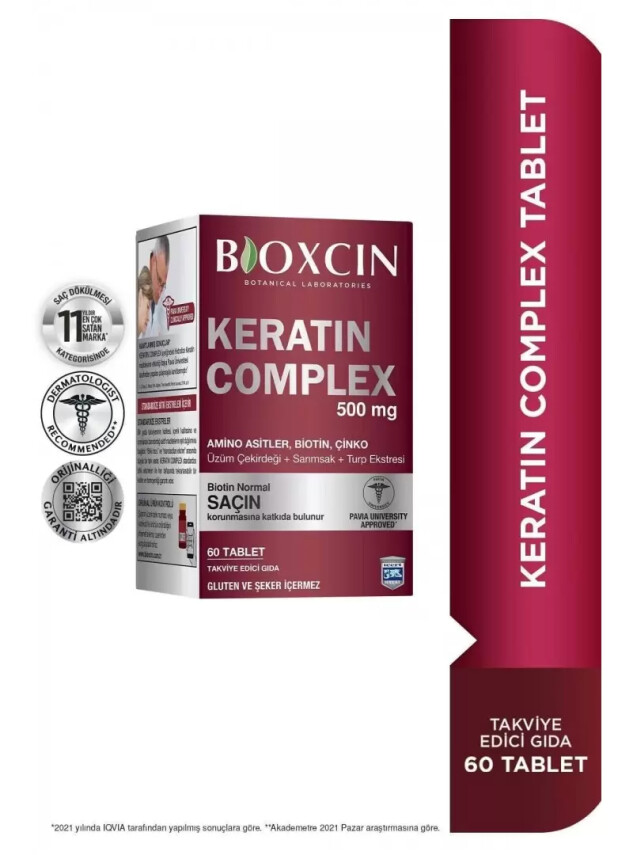 Bioxcin Forte Keratin Complex Tablet Takviye Edici Gıda 60 Tablet - Bioxcin