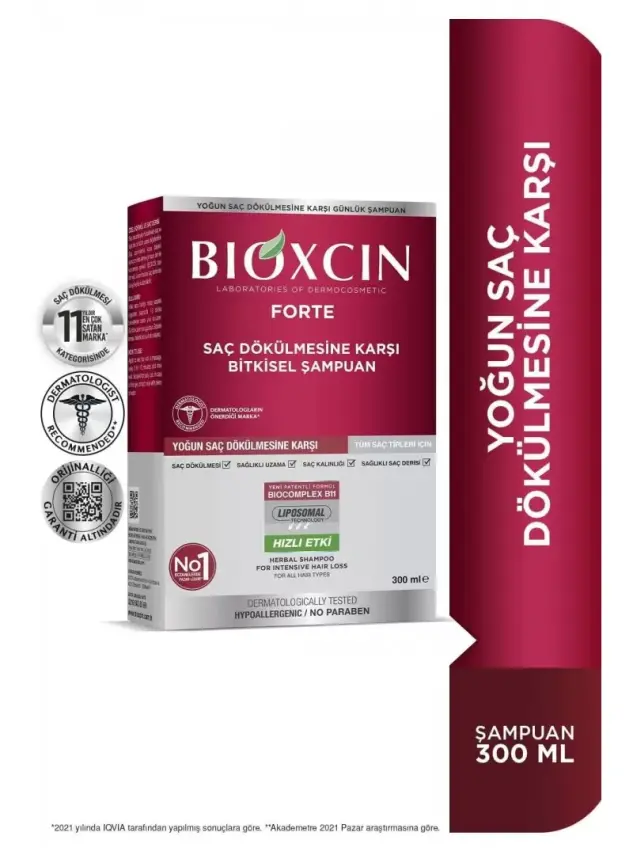 Bioxcin Forte Saç Dökülmesine Karşı Bitkisel Şampuan 300 ml - 1