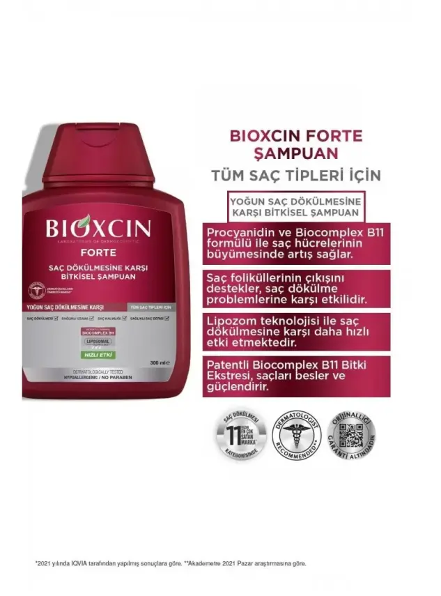 Bioxcin Forte Şampuan 3 Al 2 Öde 3x300 Ml - Yoğun Saç Dökülmesi Şampuanı - 2