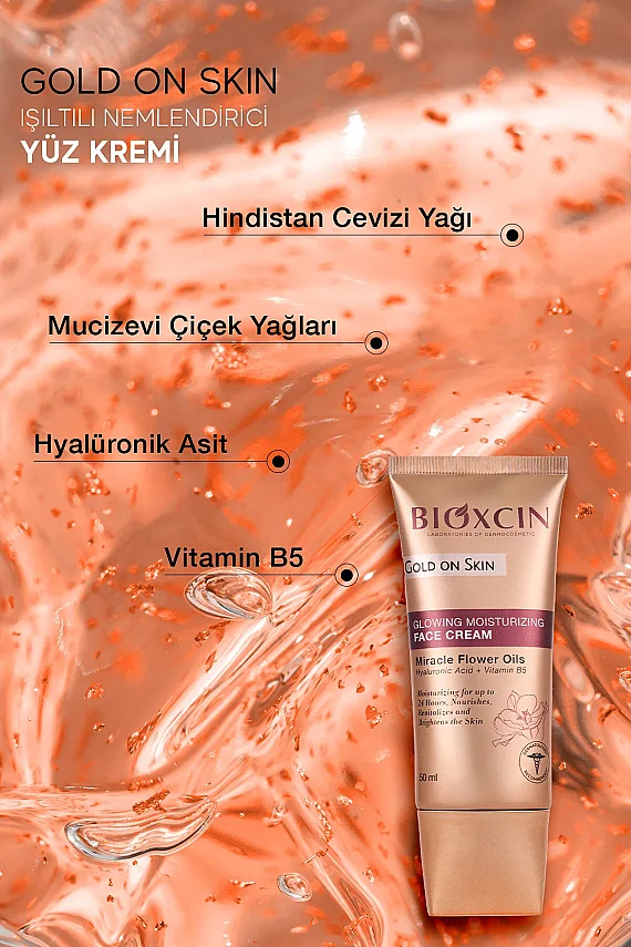 Bioxcin Gold On Skin Işıltılı Yüz Kremi 50 Ml Hyalüronik Asit, B5, Mucizevi Yağlar Glow - 6