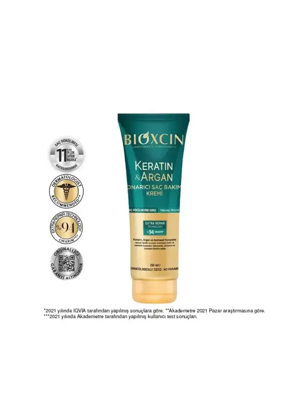 Bioxcin Keratin & Argan Onarıcı Saç Bakım Kremi 250 ml - 2