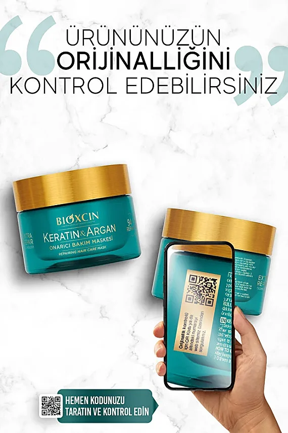 Bioxcin Keratin & Argan Onarıcı Saç Bakım Maskesi 225 ml - 6