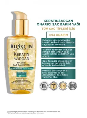 Bioxcin Keratin & Argan Onarıcı Saç Bakım Yağı 150 ml - 2