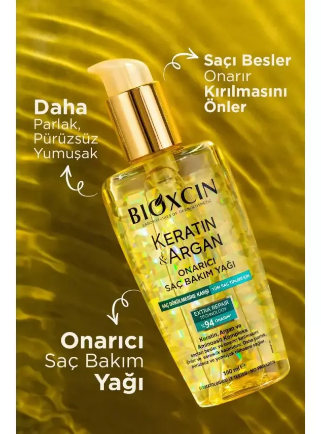 Bioxcin Keratin & Argan Onarıcı Saç Bakım Yağı 150 ml - 3