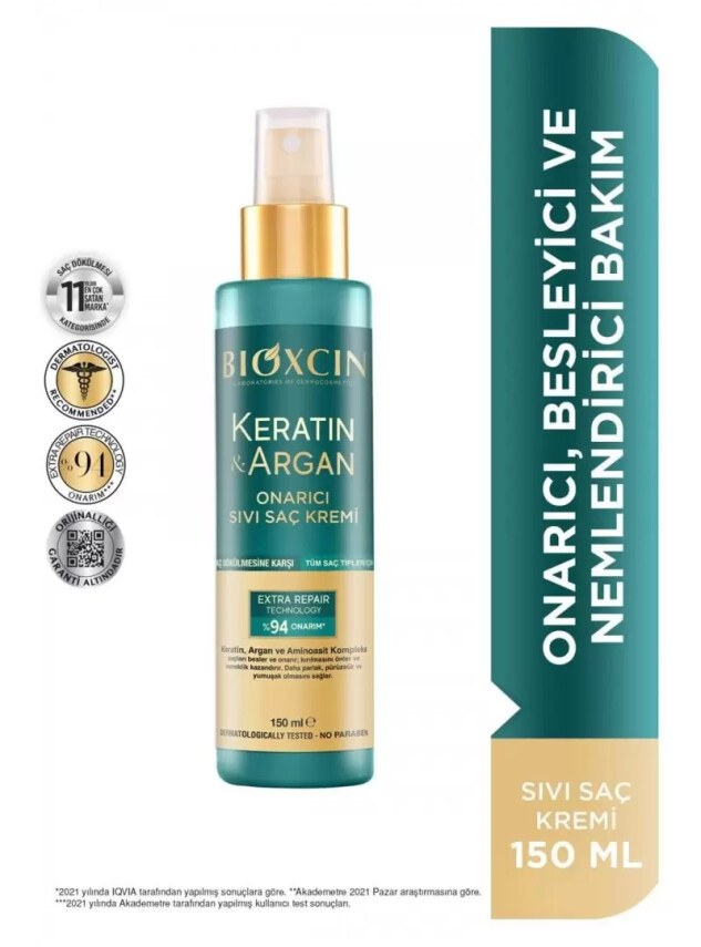 Bioxcin Keratin & Argan Onarıcı Sıvı Saç Kremi 150 ml - Bioxcin