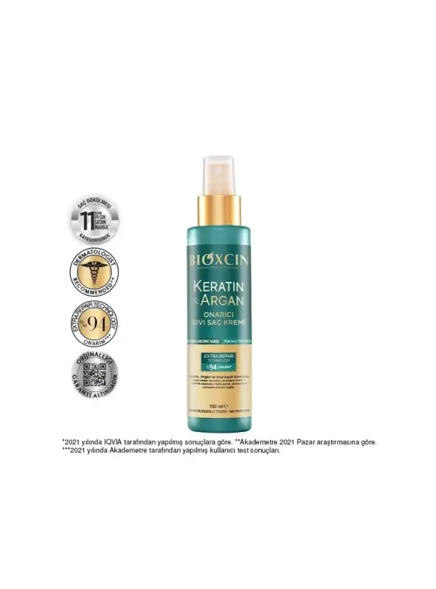 Bioxcin Keratin & Argan Onarıcı Sıvı Saç Kremi 150 ml - 2