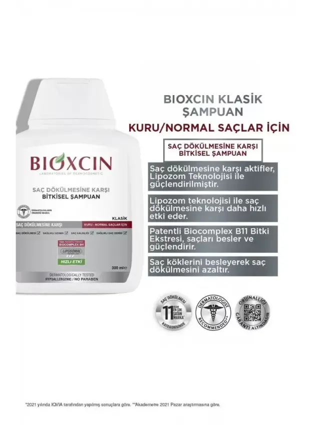 Bioxcin Klasik Şampuan Kuru-Normal Saçlar 3 al 2 öde - 2