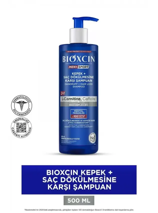 Bioxcin Men Kepek Önleyici Saç Dökülmesine Karşı Şampuan 500ml - 1