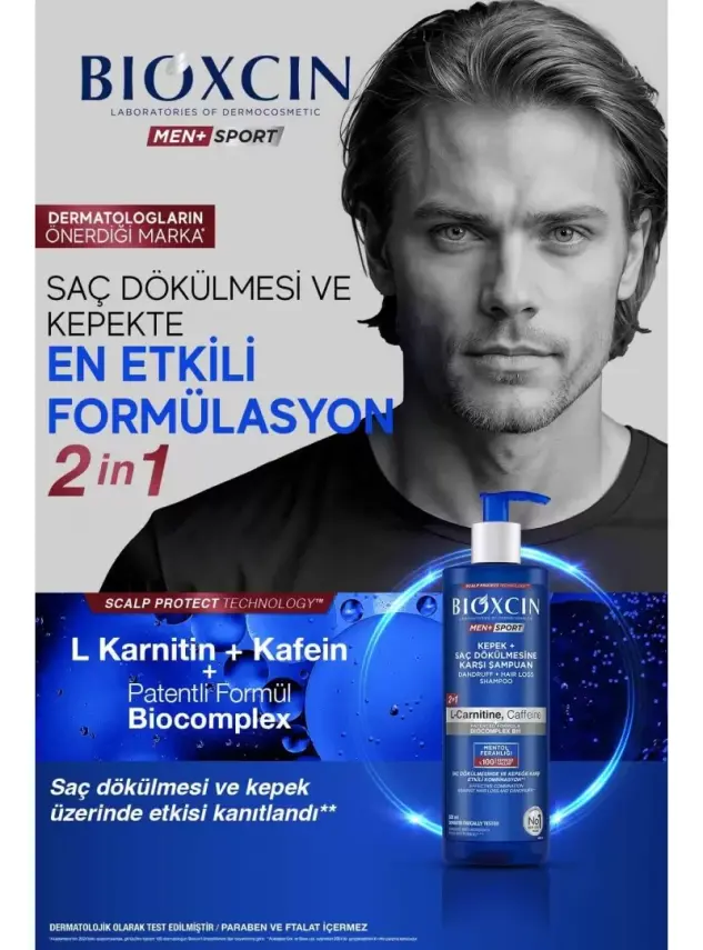 Bioxcin Men Kepek Önleyici Saç Dökülmesine Karşı Şampuan 500ml - 2