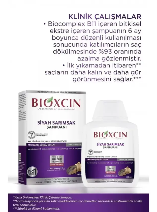 Bioxcin Siyah Sarımsak Şampuanı 3 al 2 öde -3x300ml- - 2