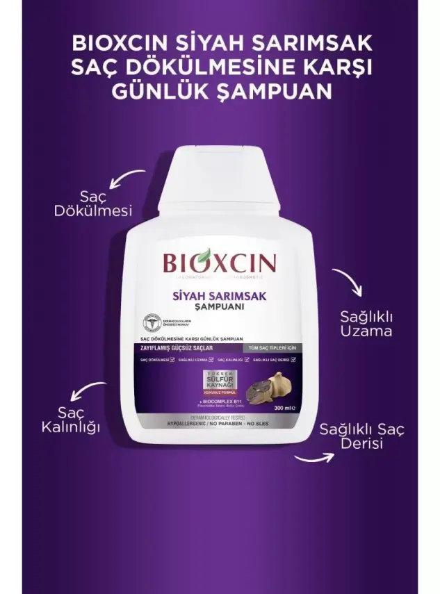 Bioxcin Siyah Sarımsak Şampuanı 3 al 2 öde -3x300ml- - 4