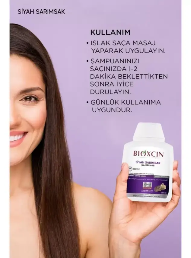Bioxcin Siyah Sarımsak Şampuanı 300 ml | Güçsüz Saçlar - 3