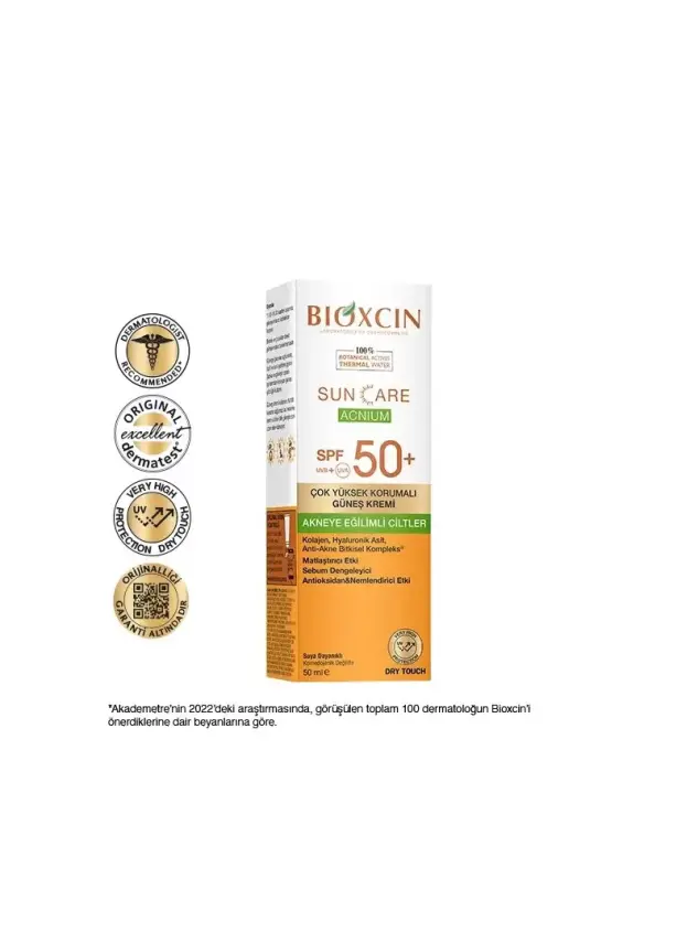 Bioxcin Sun Care Acnium Akneye Eğilimli Ciltler İçin Güneş Kremi Spf50+ 50ml - 2