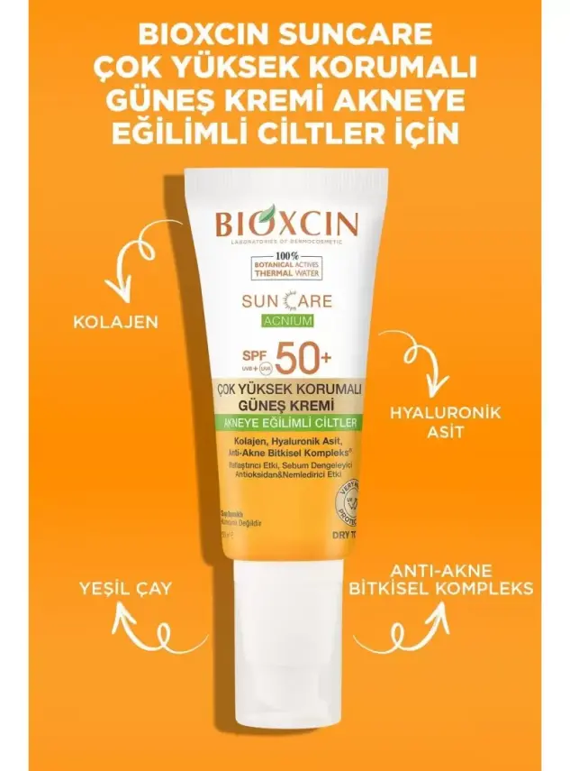 Bioxcin Sun Care Acnium Akneye Eğilimli Ciltler İçin Güneş Kremi Spf50+ 50ml - 4