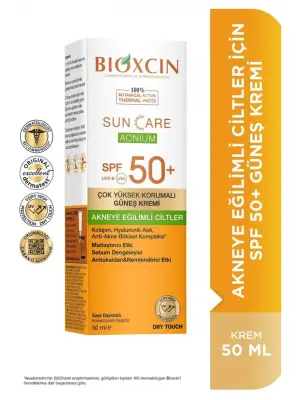 Bioxcin Sun Care Acnium Akneye Eğilimli Ciltler İçin Güneş Kremi Spf50+ 50ml - 1