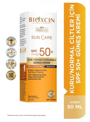 Bioxcin Sun Care Kuru/Normal Ciltler İçin Güneş Kremi Spf 50+ 50 ml - Bioxcin