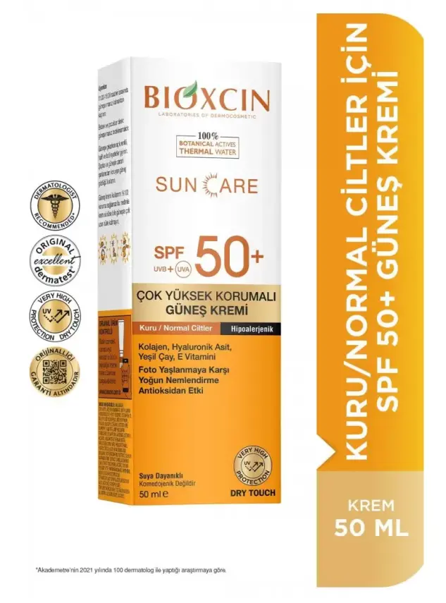 Bioxcin Sun Care Kuru/Normal Ciltler İçin Güneş Kremi Spf 50+ 50 ml - 1
