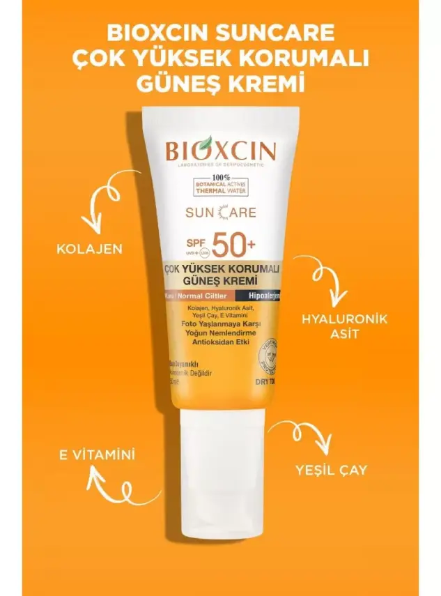 Bioxcin Sun Care Kuru/Normal Ciltler İçin Güneş Kremi Spf 50+ 50 ml - 5