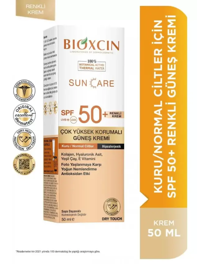 Bioxcin Sun Care Kuru/Normal Ciltler İçin Renkli Güneş Kremi Spf50+ 50 ml - 2