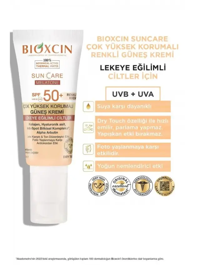 Bioxcin Sun Care Lekeli Ciltler İçin Renkli Güneş Kremi Spf 50+ 50 ml - 2