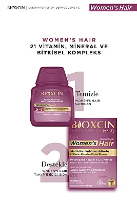 Bioxcin Womens Hair 30 Tablet + Seyahat Boy Multivitamin Şampuan Hediye - 7