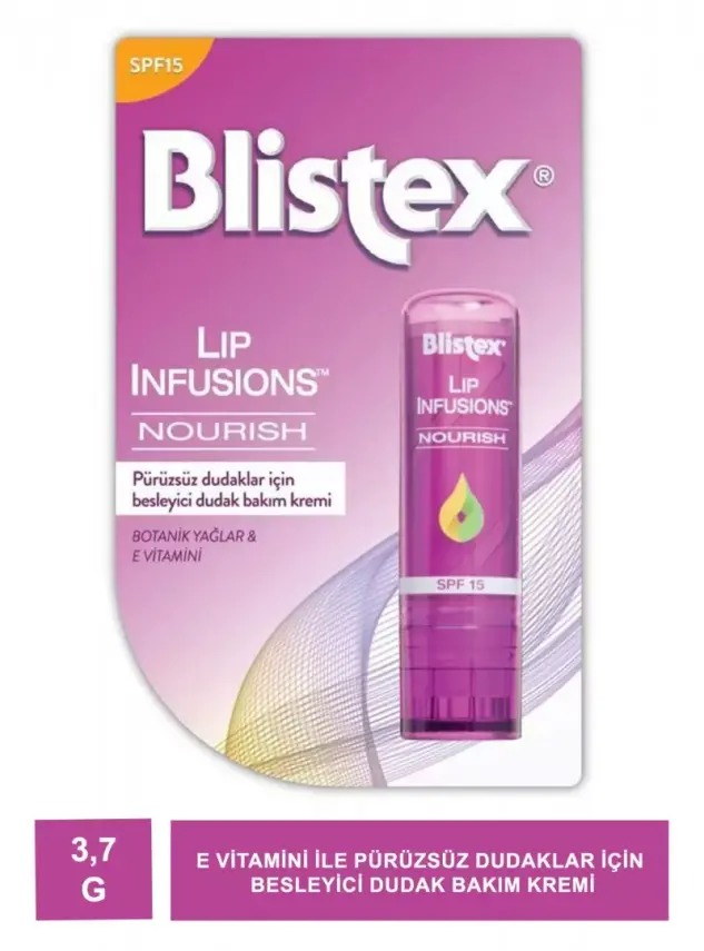 Blistex Lip Infusions Nourish Spf15 - Pürüzsüz Dudaklar İçin Besleyici Dudak Kremi - 3.7g - 2