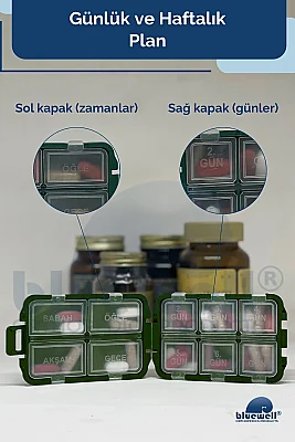 Bluewell Maxxi Taşınabilir İlaç Saklama Kutusu 10 Bölmeli Haftalık Günlük - 4