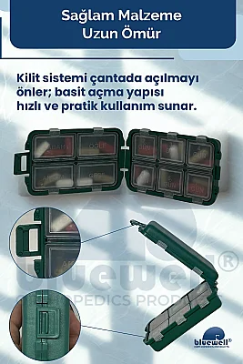 Bluewell Maxxi Taşınabilir İlaç Saklama Kutusu 10 Bölmeli Haftalık Günlük - 6