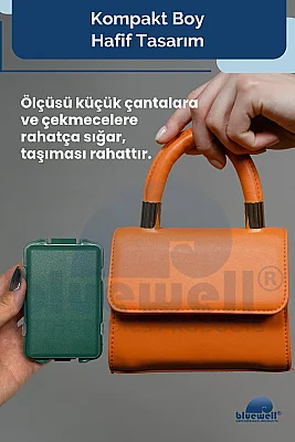 Bluewell Maxxi Taşınabilir İlaç Saklama Kutusu 10 Bölmeli Haftalık Günlük - 7