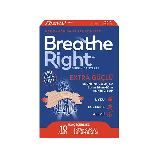 Breathe Right Extra Güçlü Burun Bandı 10 Adet - 1