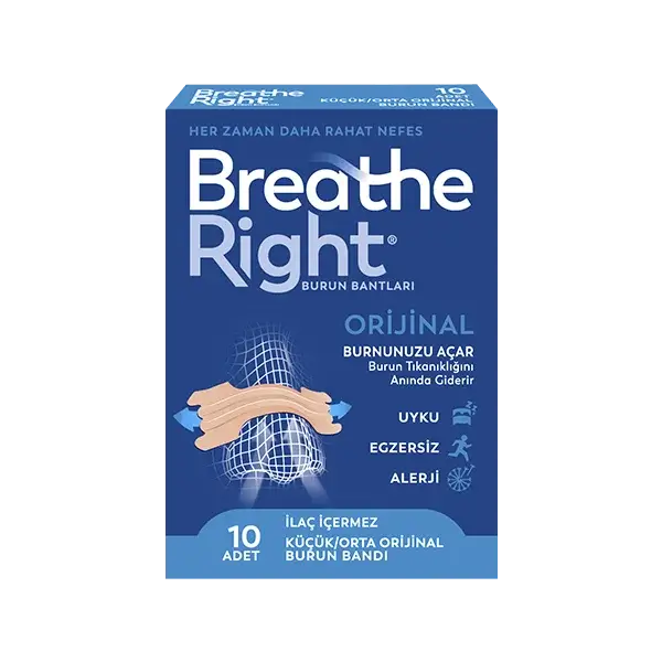 Breathe Right Orijinal Küçük/Orta Burun Bandı 10 Adet - 1