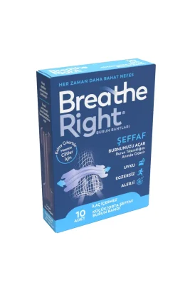 Breathe Right Şeffaf Küçük/Orta Burun Bandı 10 Adet - Breath Right
