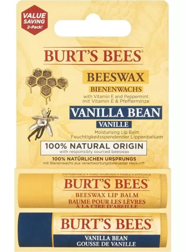 Burts Bees 2'li Lip Balm Set - Beeswax + Vanilya - 2x4.25gr - 1