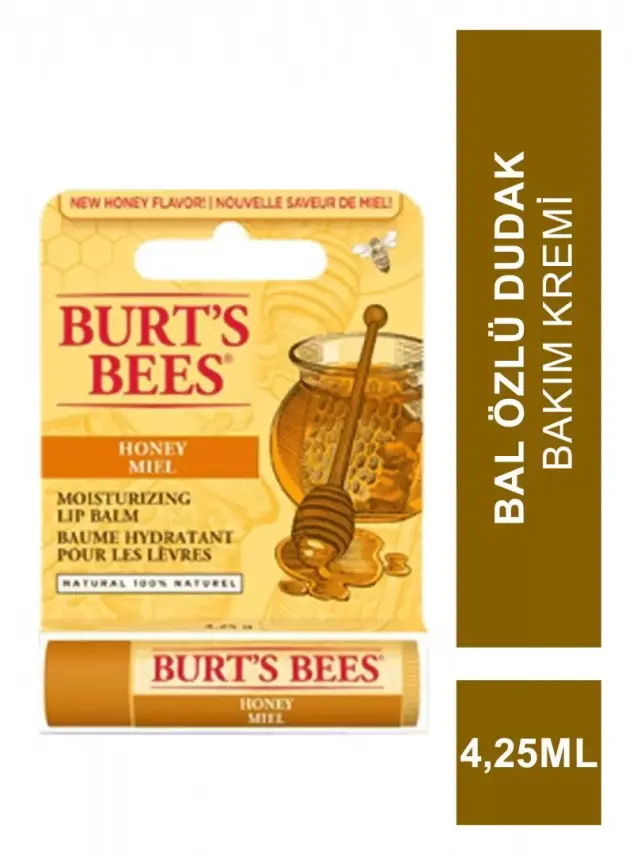 Burts Bees Honey Lip Balm 4,25 ml Bal Özlü Dudak Bakım Kremi - 1